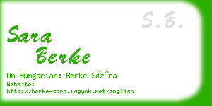 sara berke business card